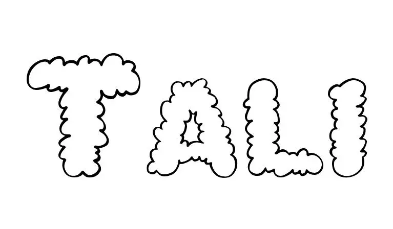 Coloriage Tali - Prénom à imprimer