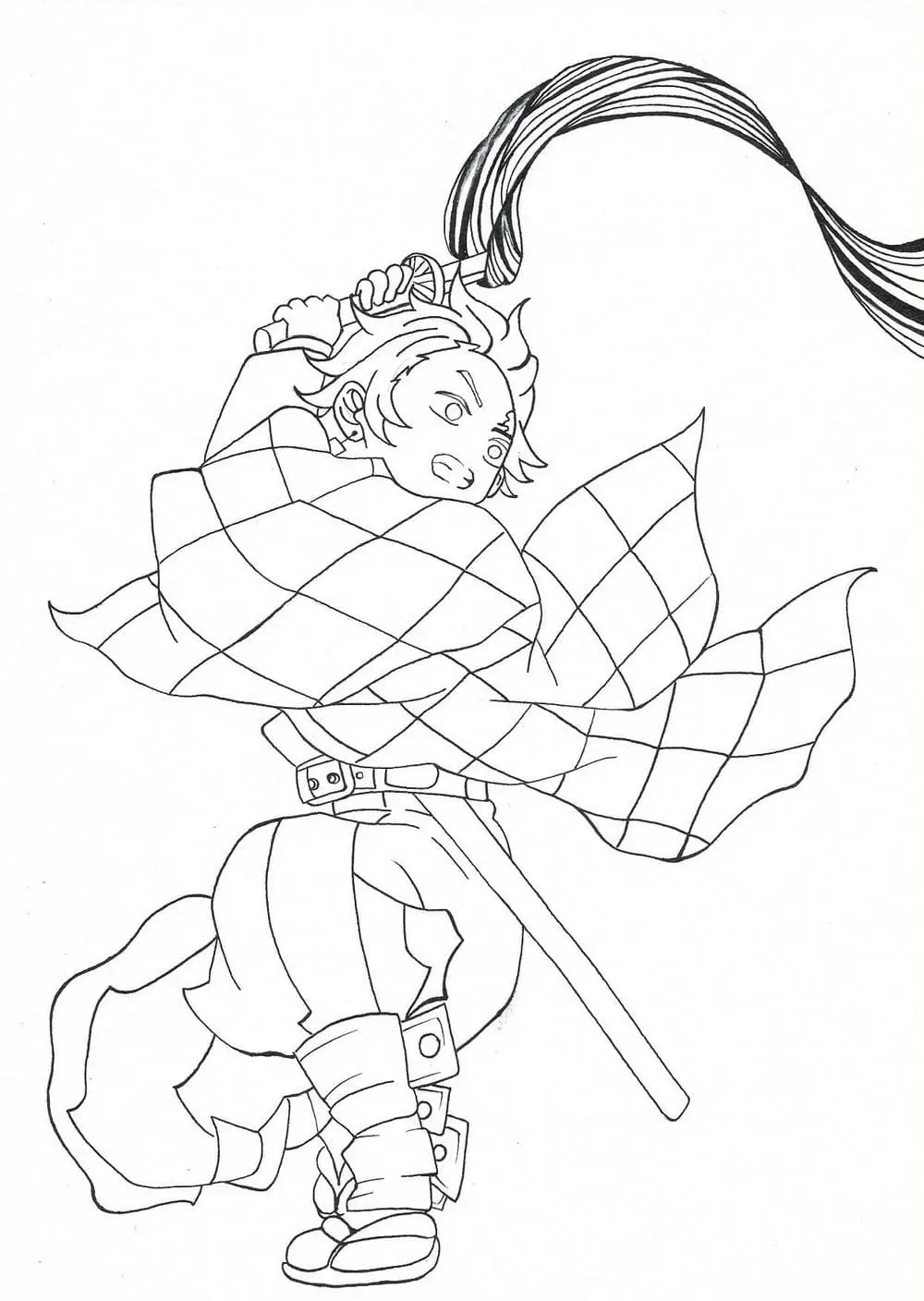 Disegno di Tanjiro Kamado - Demon Slayer da stampare