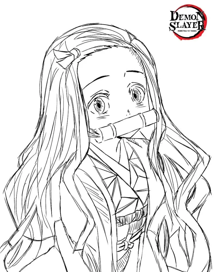 Coloriage Tanjiros Sister Démon Slayer - Demon slayer à imprimer