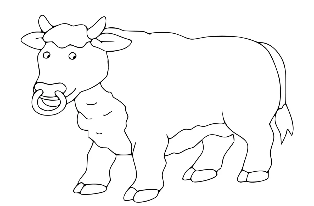 Bull coloring page to print