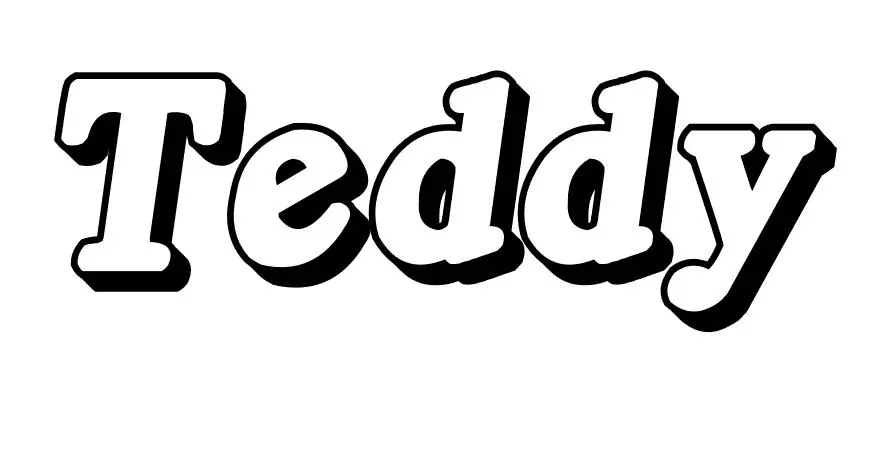Coloriage Teddy - Prénom à imprimer