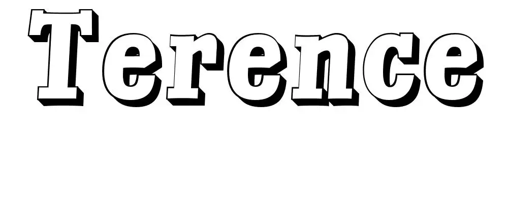 Coloriage Terence - Prénom à imprimer