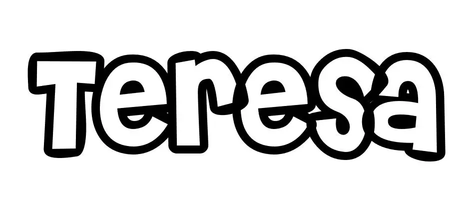 Coloriage Teresa - Prénom à imprimer