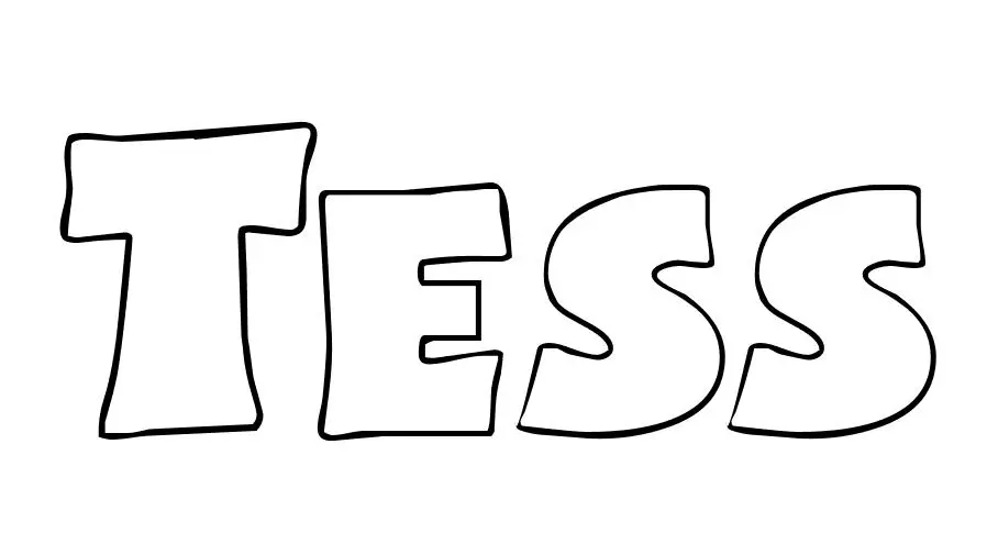 Coloriage Tess - Prénom à imprimer