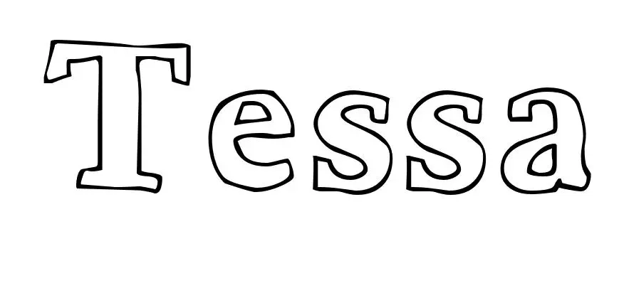 Coloriage Tessa - Prénom à imprimer