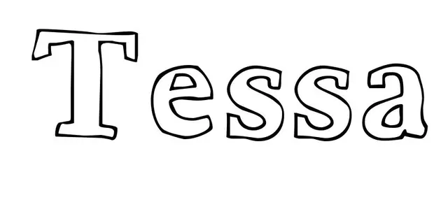 Coloriage Tessa - Prénom à imprimer