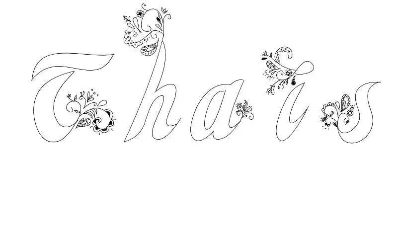 Coloriage Thais - Prénom à imprimer