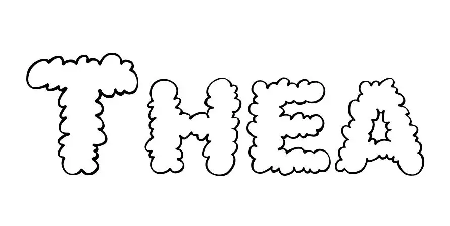 Coloriage Thea - Prénom à imprimer