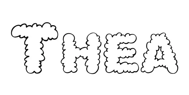 Coloriage Thea - Prénom à imprimer