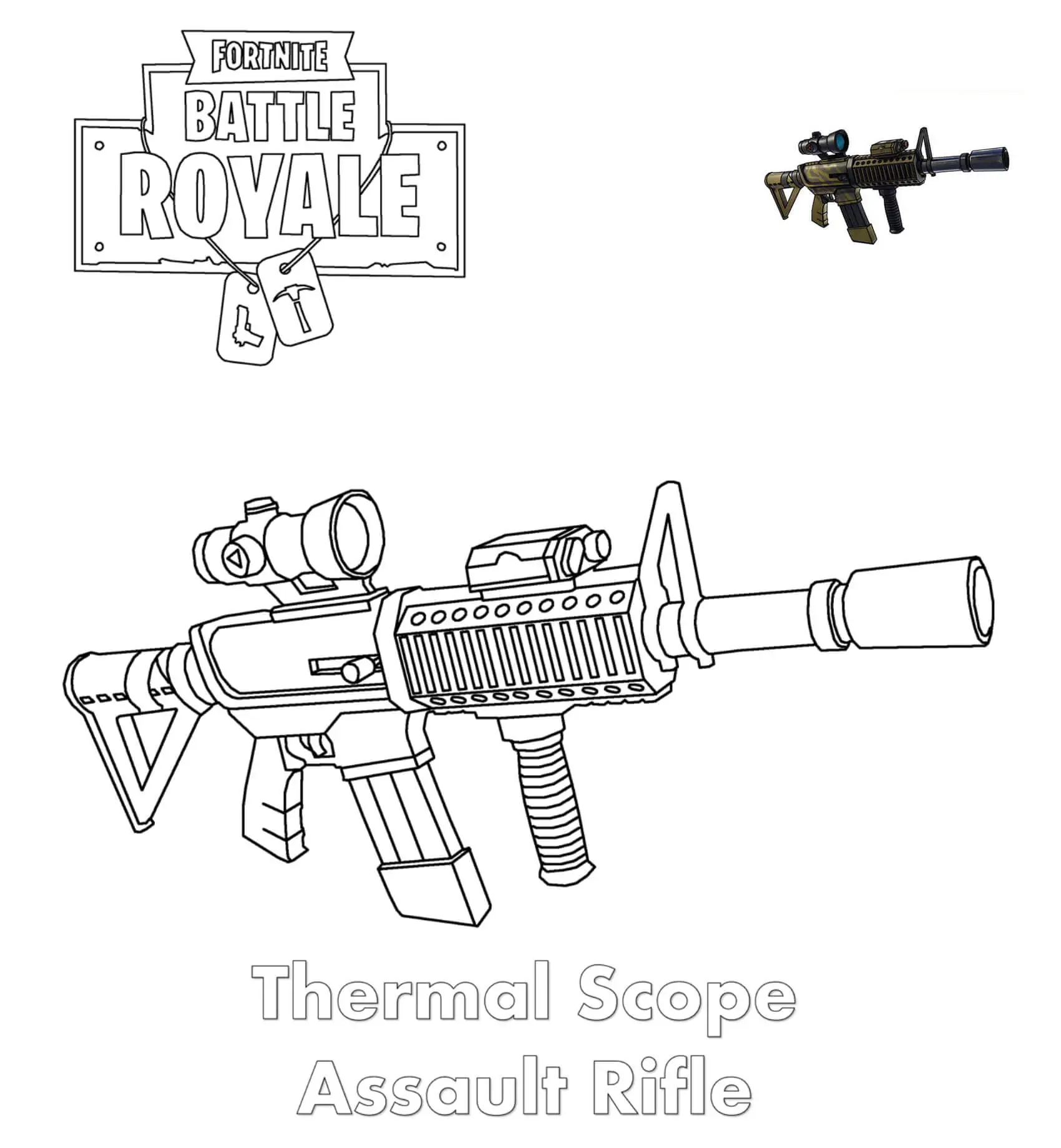 Coloriage Thermal Scope Assault Rifle Fortnite - Fortnite à imprimer