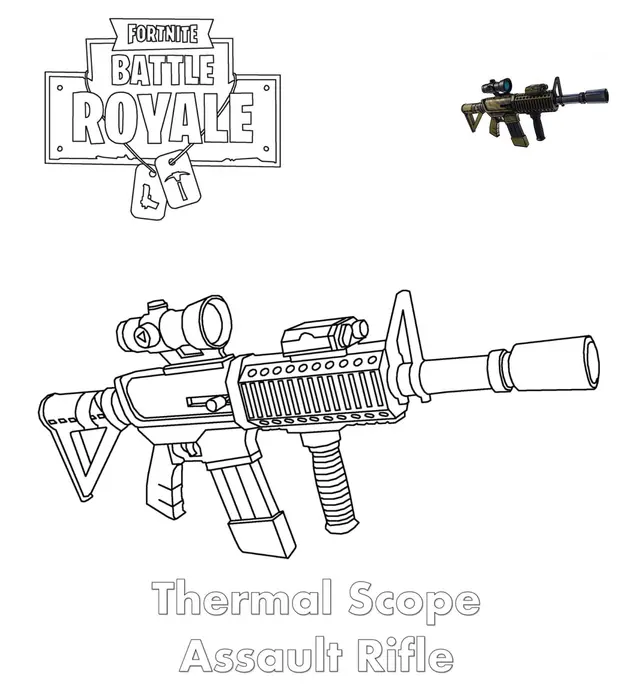 Coloriage Thermal Scope Assault Rifle Fortnite - Fortnite à imprimer