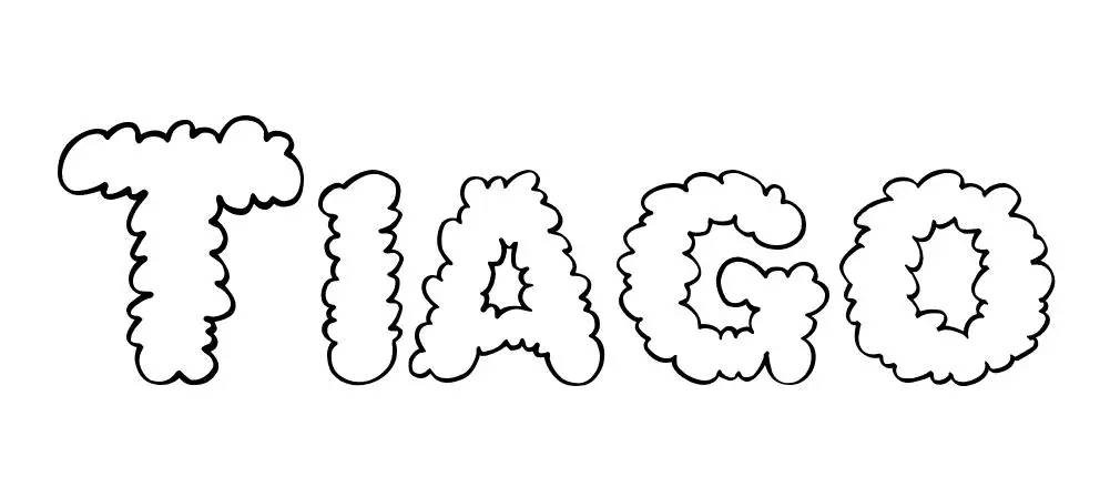 Coloriage Tiago - Prénom à imprimer