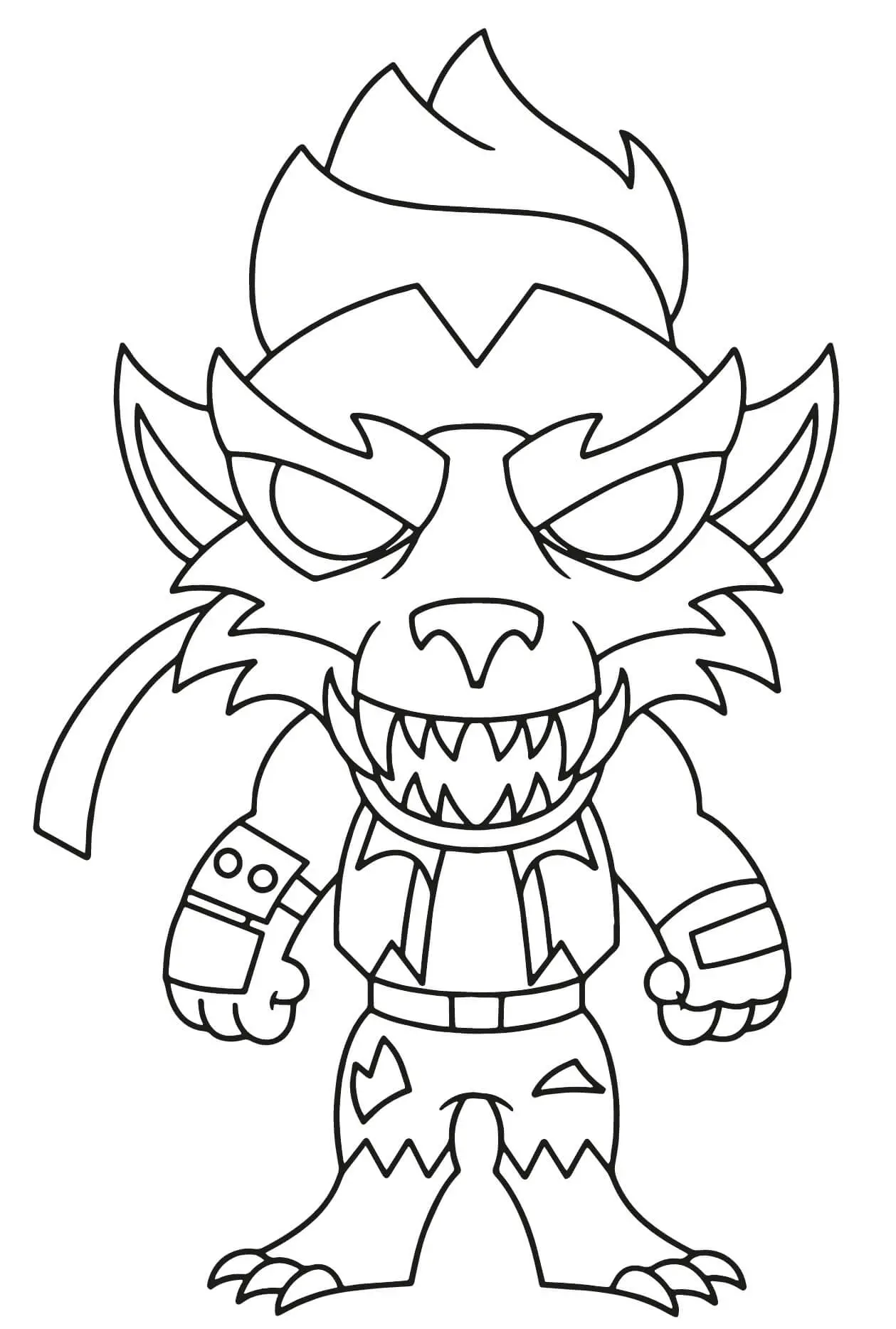 Coloriage Tier Werewolf Dire - Fortnite à imprimer