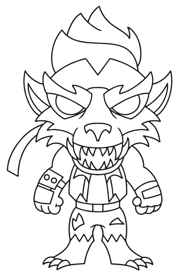 Coloriage Tier Werewolf Dire - Fortnite à imprimer