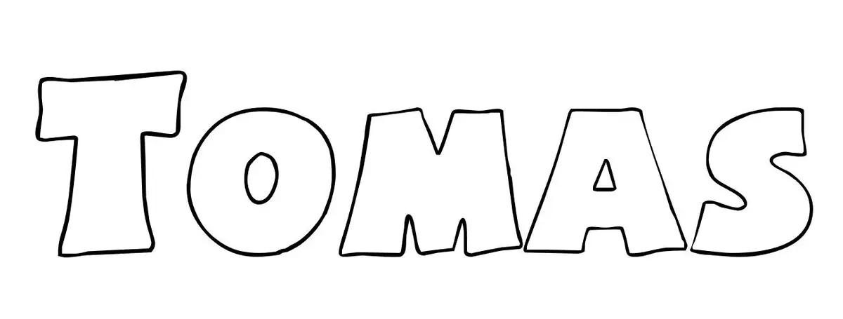 Coloriage Tomas - Prénom à imprimer
