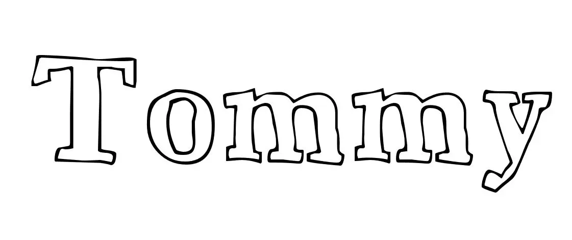 Coloriage Tommy - Prénom à imprimer