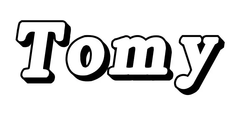 Coloriage Tomy - Prénom à imprimer