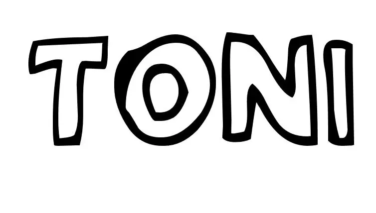 Coloriage Toni - Prénom à imprimer