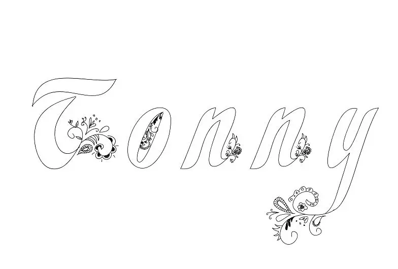 Coloriage Tonny - Prénom à imprimer