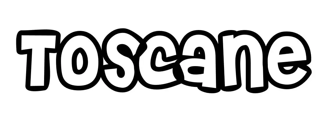 Coloriage Toscane - Prénom à imprimer