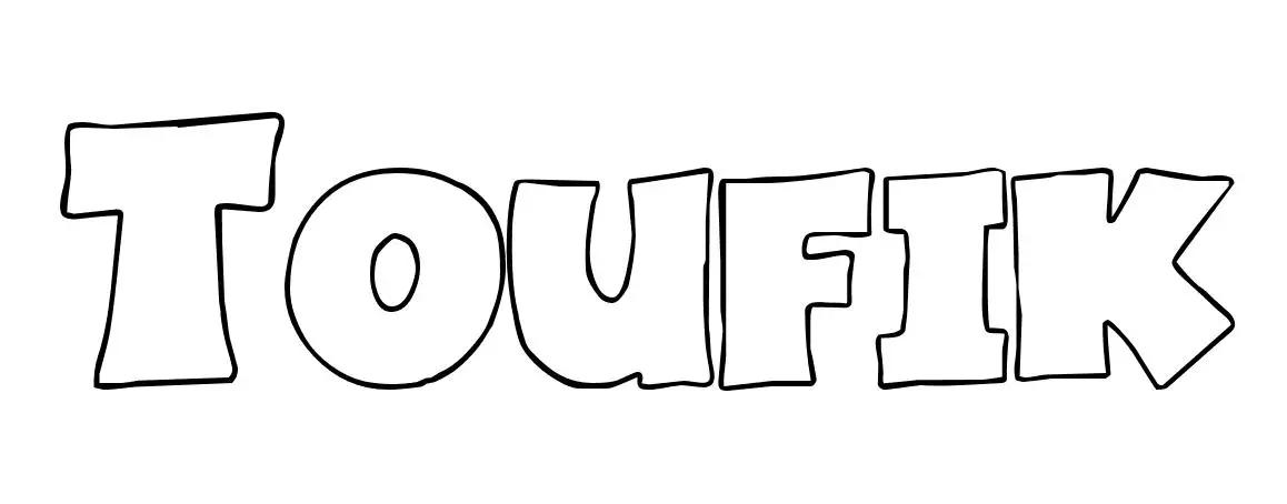 Coloriage Toufik - Prénom à imprimer