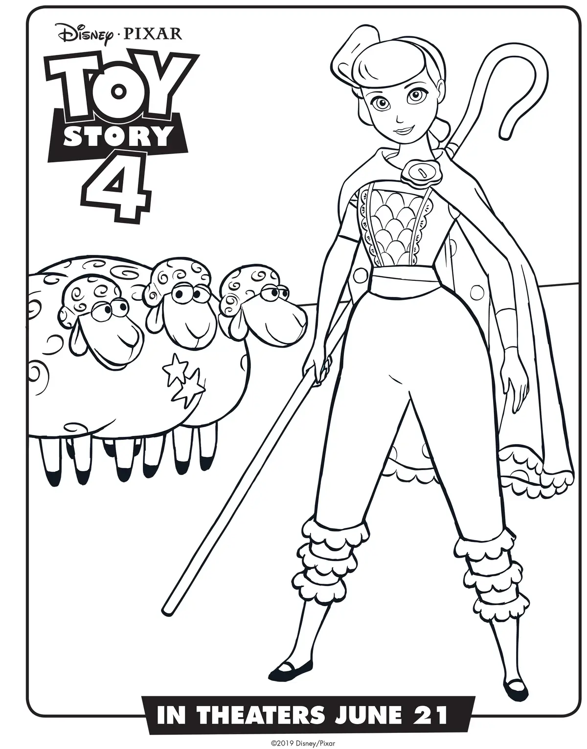 Toy Story 4 Bo Peep coloring page to print