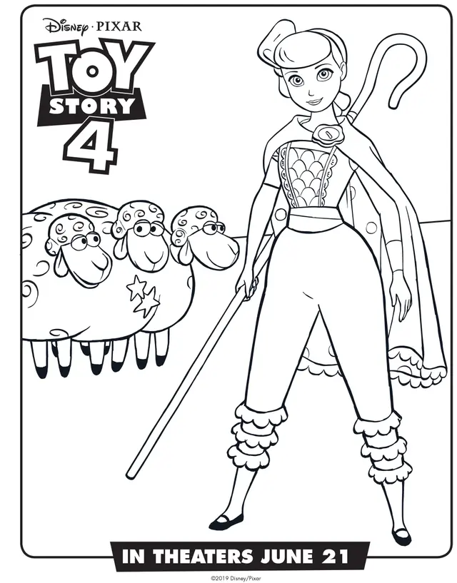 Coloriage Toy Story 4 Bo Peep - Toy story à imprimer