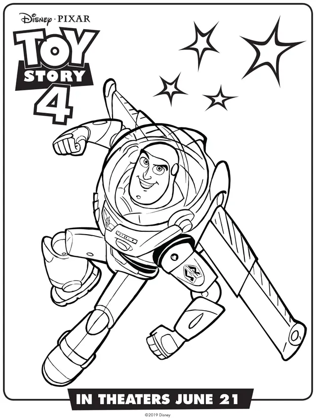 Coloriage Toy Story 4 Buzz Lightyear - Toy story à imprimer