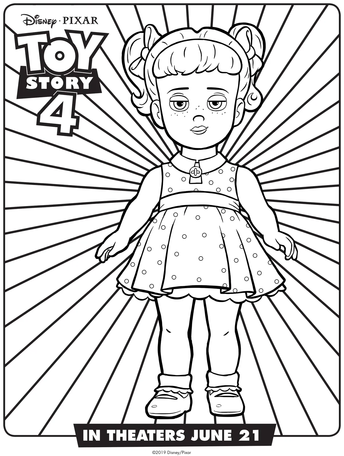 Toy Story 4 Gabby Gabby coloring page to print