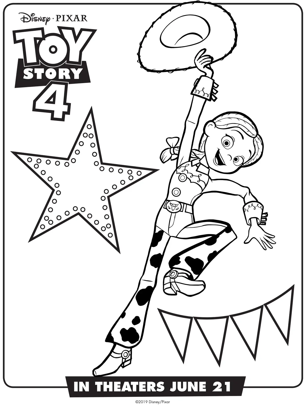 Toy Story 4 Jessie coloring page to print