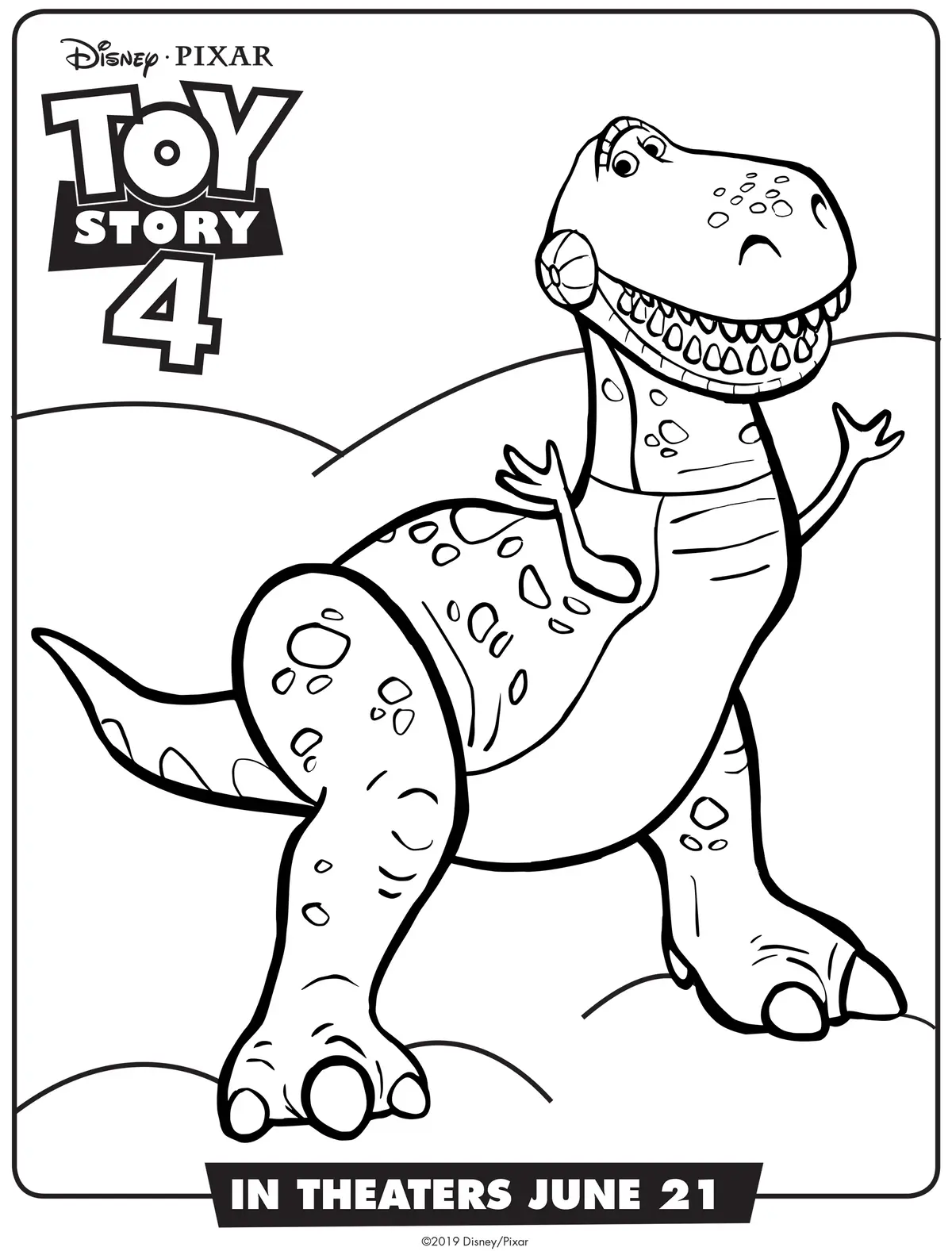 Toy Story 4 Rex coloring page to print