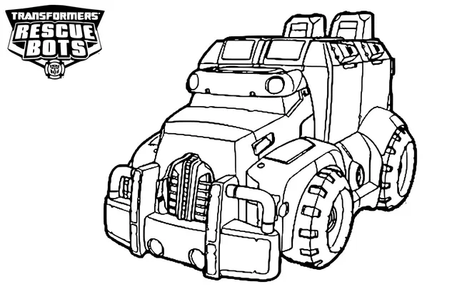 Coloriage Transformers Rescue Bots Car - Transformers à imprimer