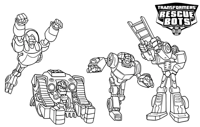 Coloriage Transformers Rescue Bots Robots - Transformers à imprimer