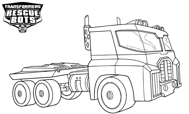 Coloriage Transformers Rescue Bots Optimus Prime - Transformers à imprimer