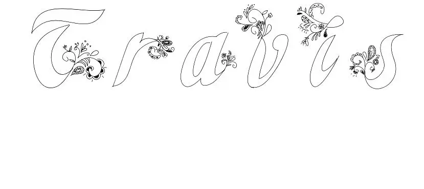 Disegno di Disegno del nome Travis da stampare