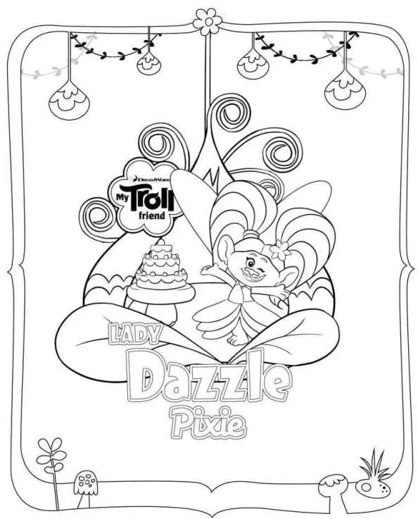 Coloriage Trolls Dazzle Movie - Trolls à imprimer