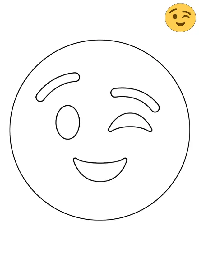 Coloriage Twitter Wink Emoji - Emoji à imprimer