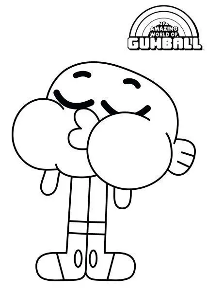 Coloriage Un Ami Loyal - Gumball à imprimer