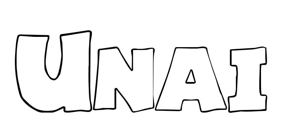 Coloriage Unai - Prénom à imprimer