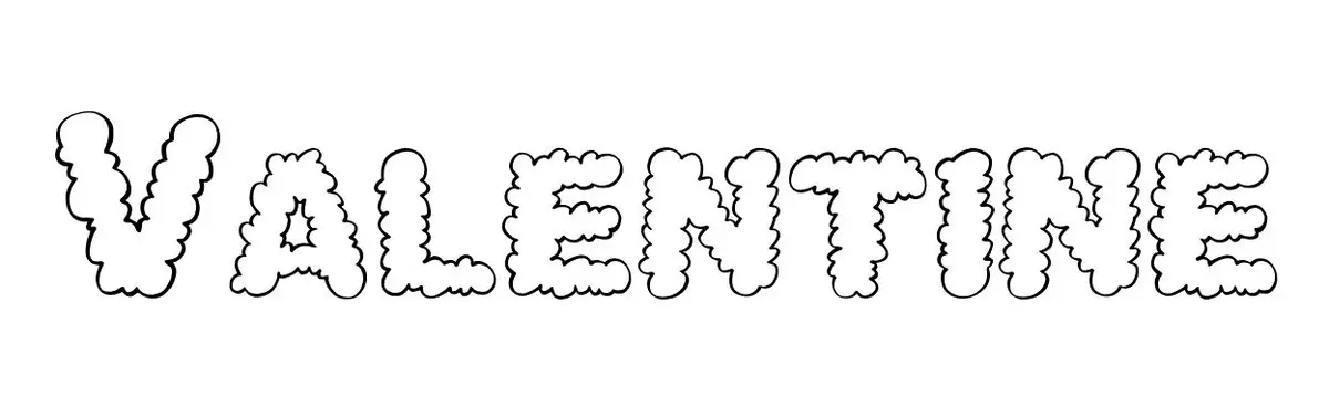 Valentine coloring page to print
