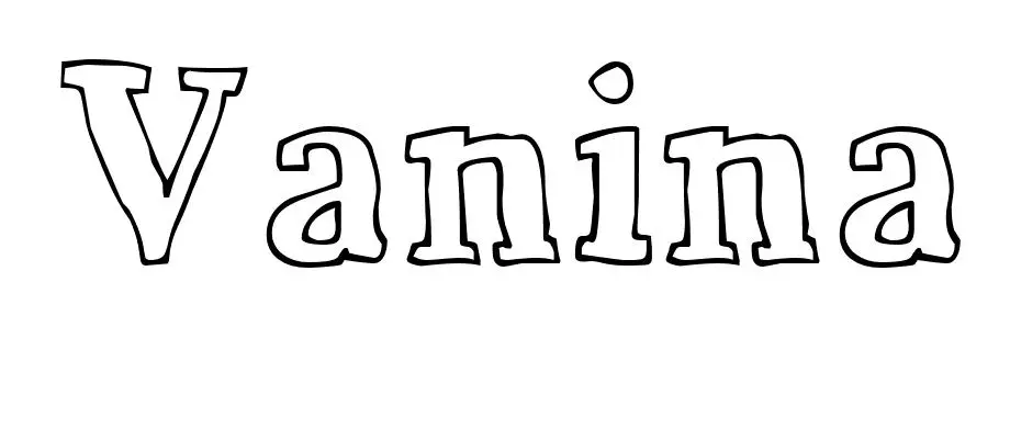 Coloriage Vanina - Prénom à imprimer