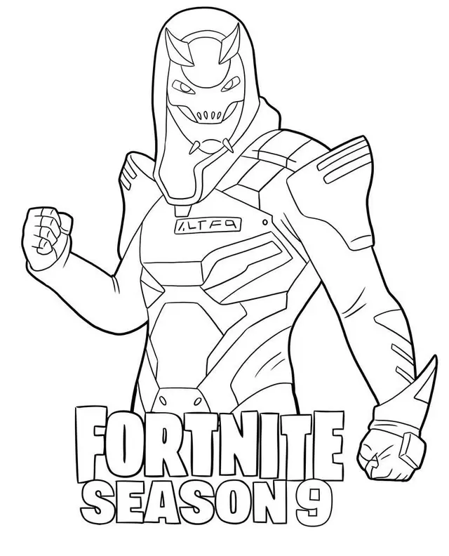 Coloriage Skin Vendetta Fortnite Saison 9 mystérieux - Fortnite à imprimer
