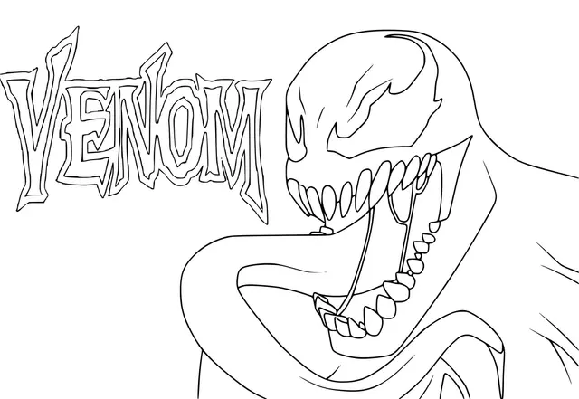 Coloriage Venom Eddie Brock Marvel - Venom à imprimer