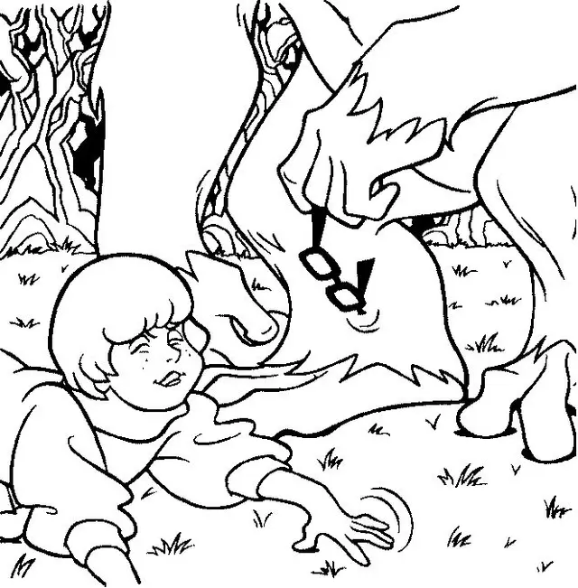 Coloriage Vera Avec Un Monstre - Scooby doo à imprimer