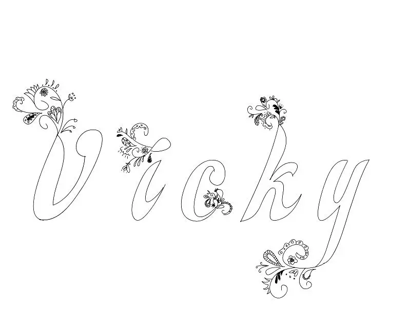 Coloriage Vicky - Prénom à imprimer