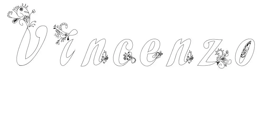 Coloriage Vincenzo - Prénom à imprimer