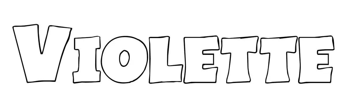 Coloriage Violette - Prénom à imprimer