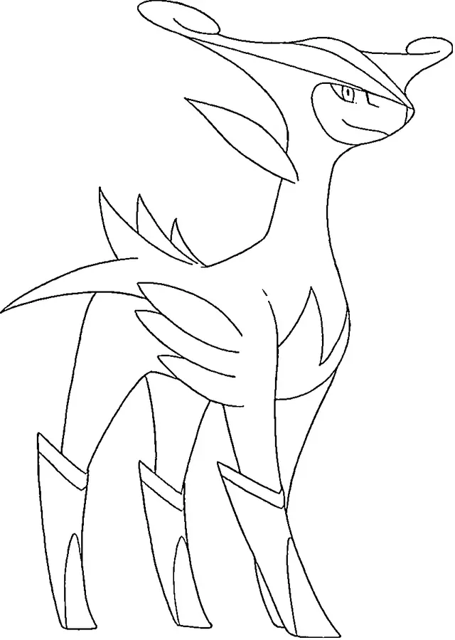 Virizion Legendary Pokémon Generation 5 coloring page to print
