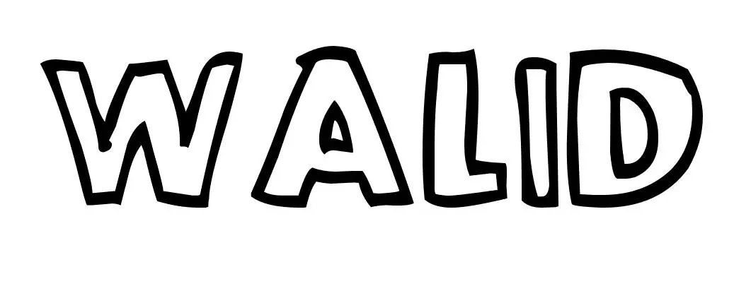 Disegno di Walid – Disegno del Nome da Colorare da stampare