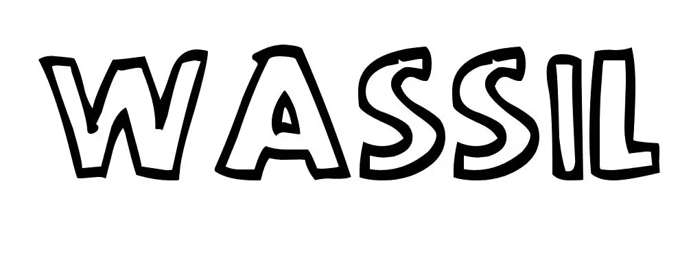 Coloriage Wassil - Prénom à imprimer
